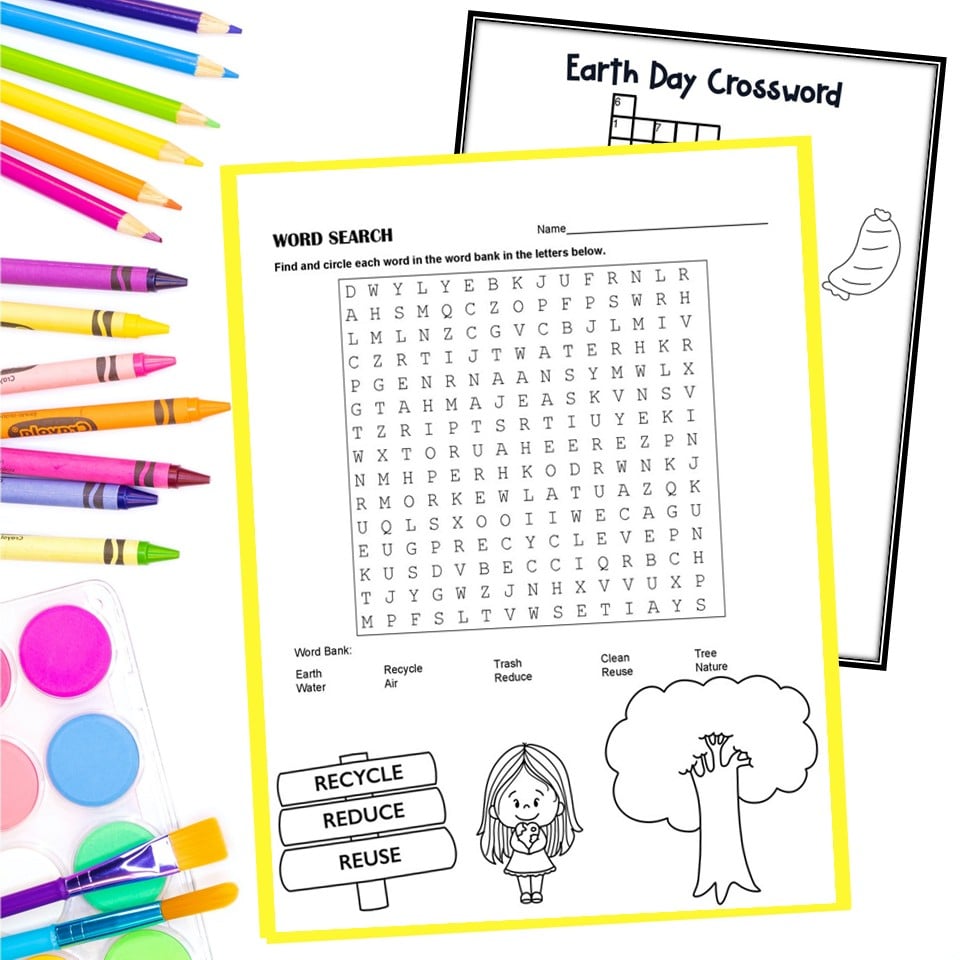 Earth Day printable worksheets pack with critical thinking and literacy activities