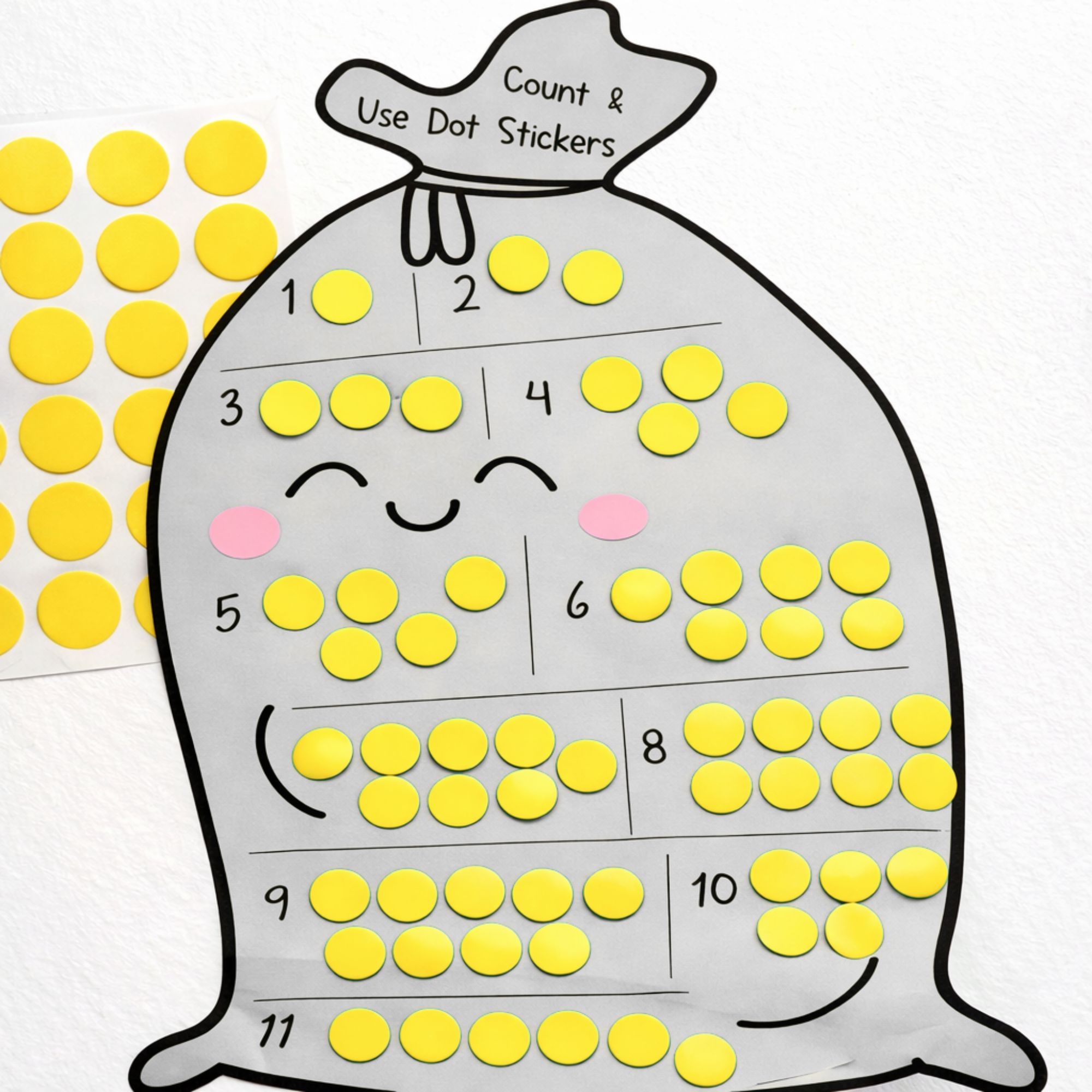 Dot Stickers Counting Worksheet (Free Earth Day Activity for Preschool ...