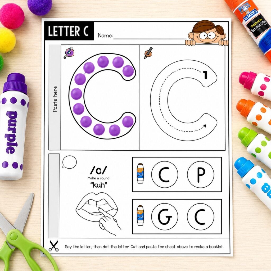 Errorless alphabet learning printable for preschool and kindergarten intervention groups