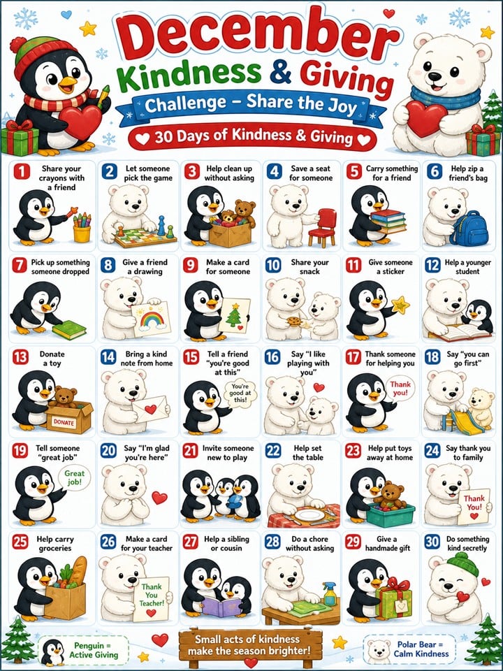 Christmas Random Acts of Kindness Printable (With Fun Movement Activities Kids Love)