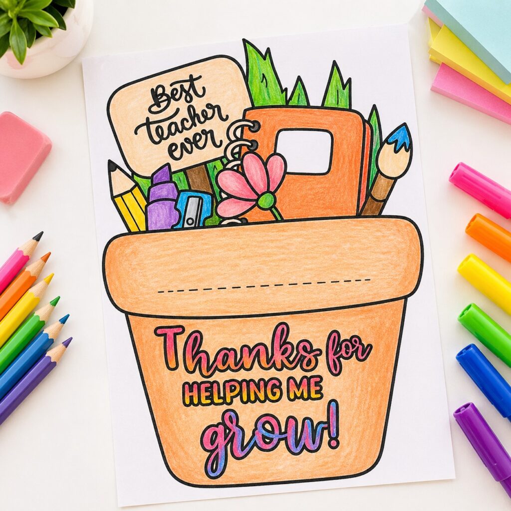 easy teacher thank you card craft for classroom activities