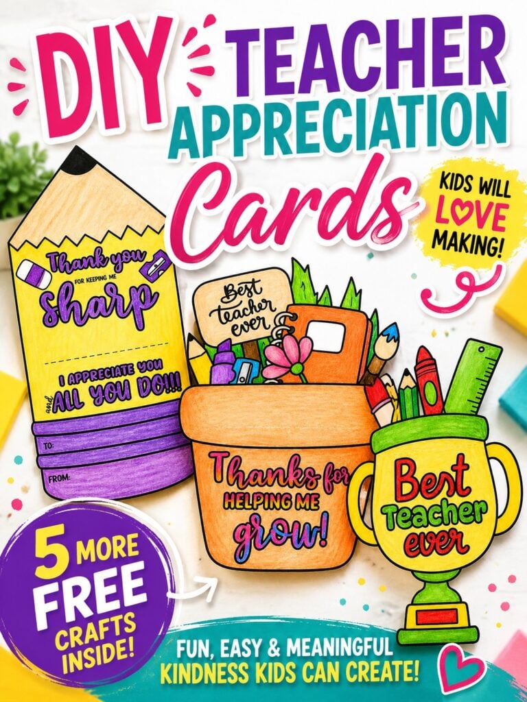 DIY teacher appreciation card kids craft activity