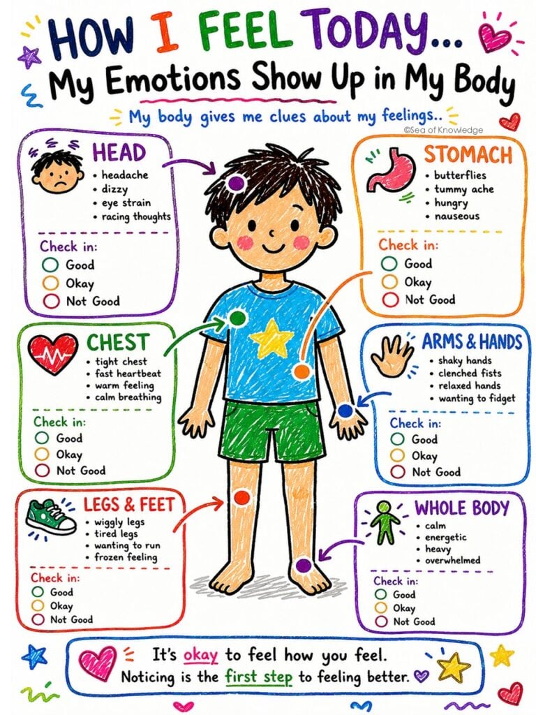 how my body feels social emotional SEL poster