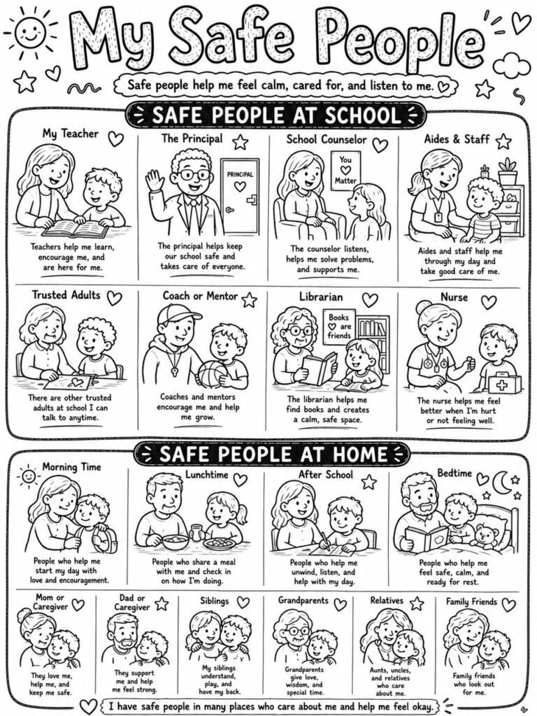 safe people social emotional SEL poster