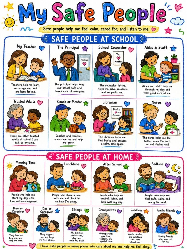 safe people social emotional SEL poster