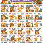 September kindness challenge for kindergarten with 30 simple back to school activities to build friendships, social skills, and positive classroom behavior.
