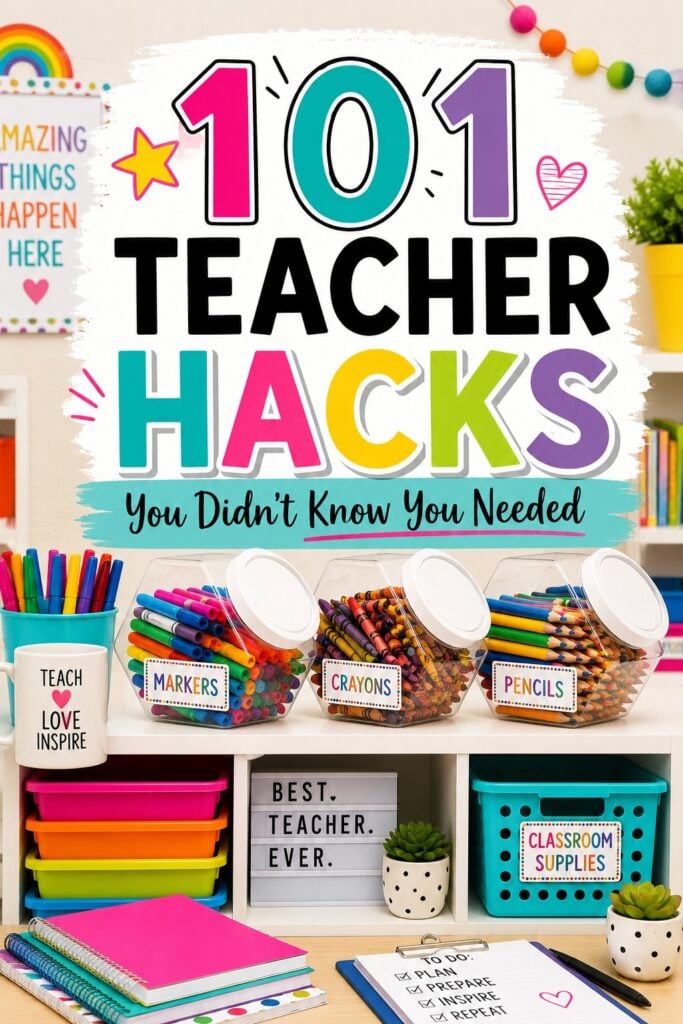 Ready for some brilliant school hacks for teachers to make the transition into school more smooth and requiring less (tears?) and (frustration?). This post includes over 101 back to school ideas to help setup your few first weeks of school!