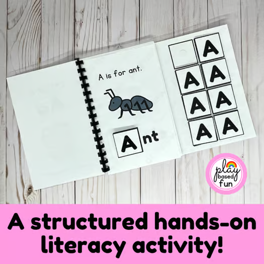 This Letter A Alphabet Adapted Book for Special Education includes interactive matching activities and visual supports designed specifically for students who need more hands on learning opportunities.