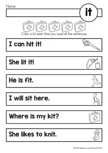 beginning reading practice for kindergarten