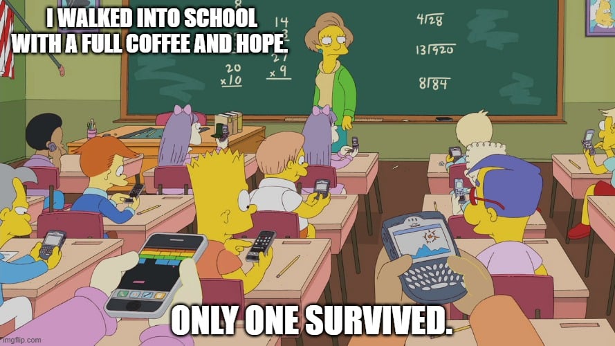 paraprofessional humor pin with coffee and classroom supplies