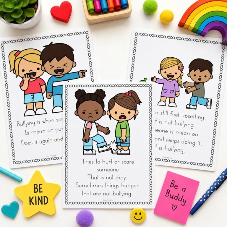Worried your child may be experiencing bullying? Learn the difference between bullying and everyday conflicts with this Bullying Social Story PDF. Includes practical tips, discussion ideas, and 3 free anti-bullying activities for kids.