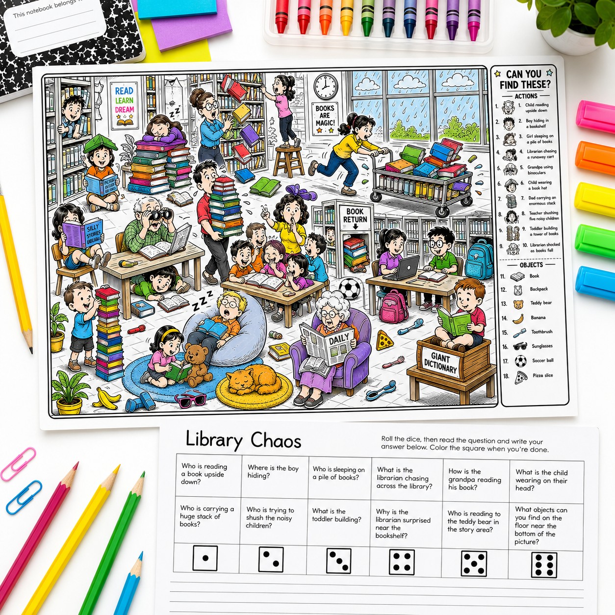 WH Questions Exercises Using Fun I Spy Picture Scenes [Free Library ...