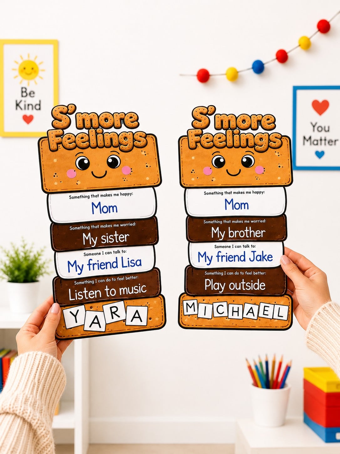 Printable feelings craft for classroom SEL lessons helping children practice self regulation skills and emotional awareness.