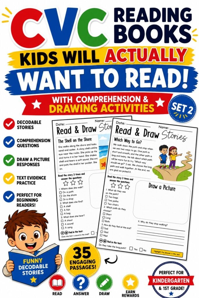 Read draw and laugh printable phonics readers for literacy centers and intervention