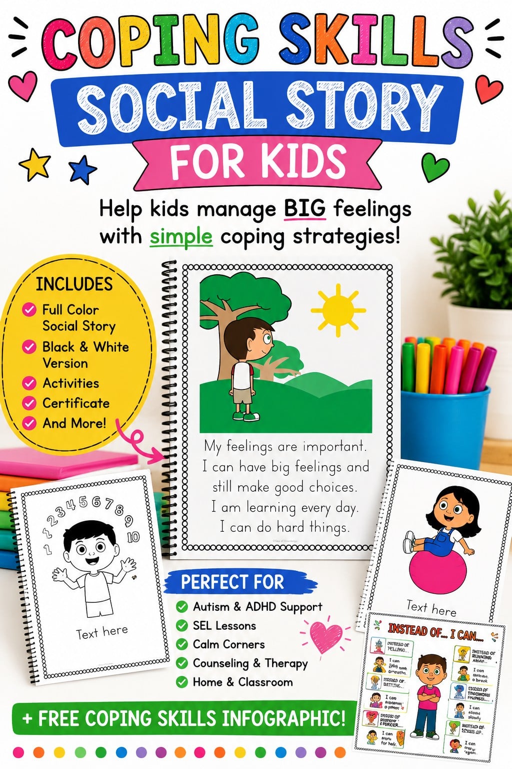 Coping Skills Social Story for Kids (+ Free Coping Skills Infographic)