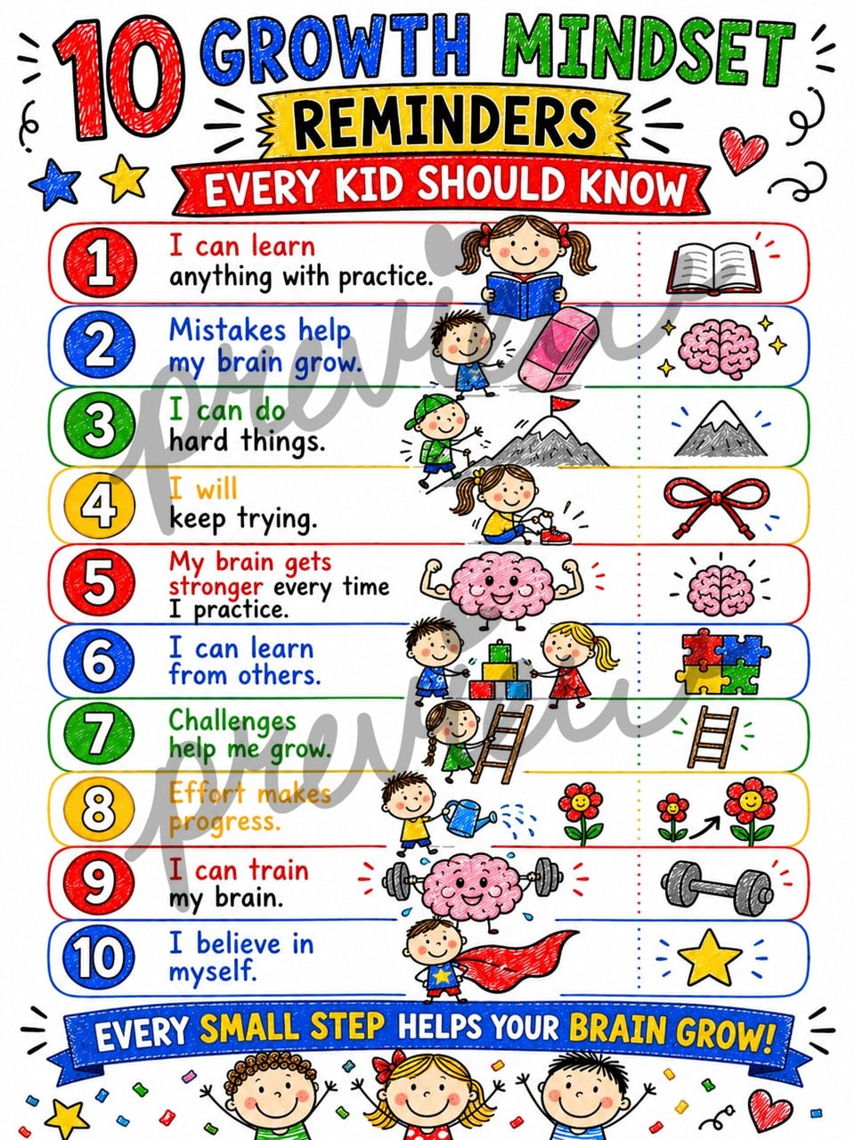Growth Mindset Quotes for Kids PDF (Funny & Inspirational)