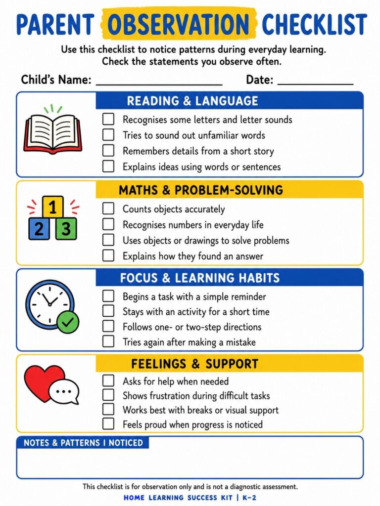 Child comparing paper worksheet practice with a targeted online learning activity on a tablet.