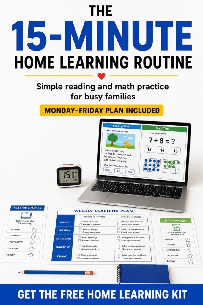 Home Learning Success Kit cover with a child completing reading and maths activities at home.