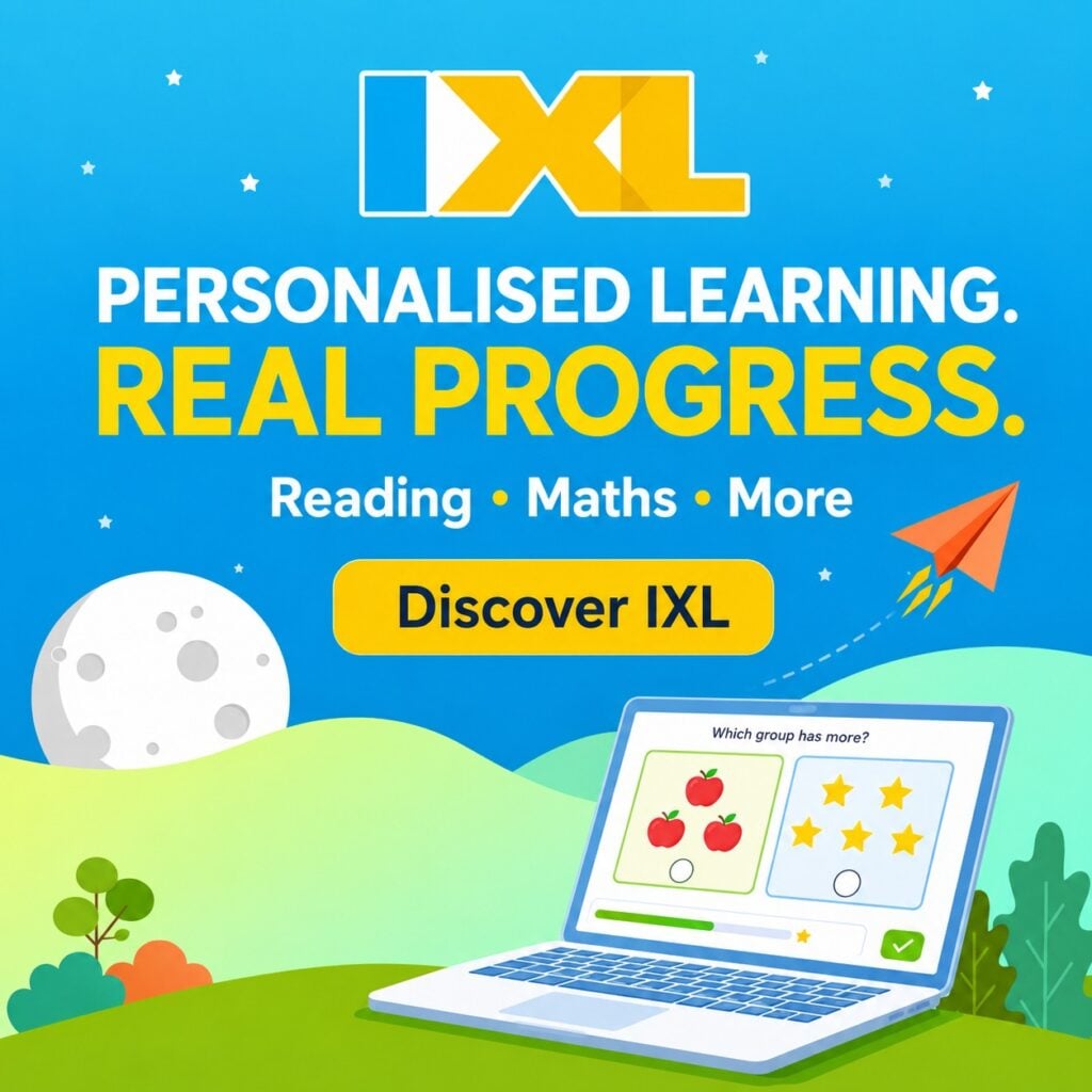 Parent viewing the IXL Diagnostic results dashboard on a laptop at home.