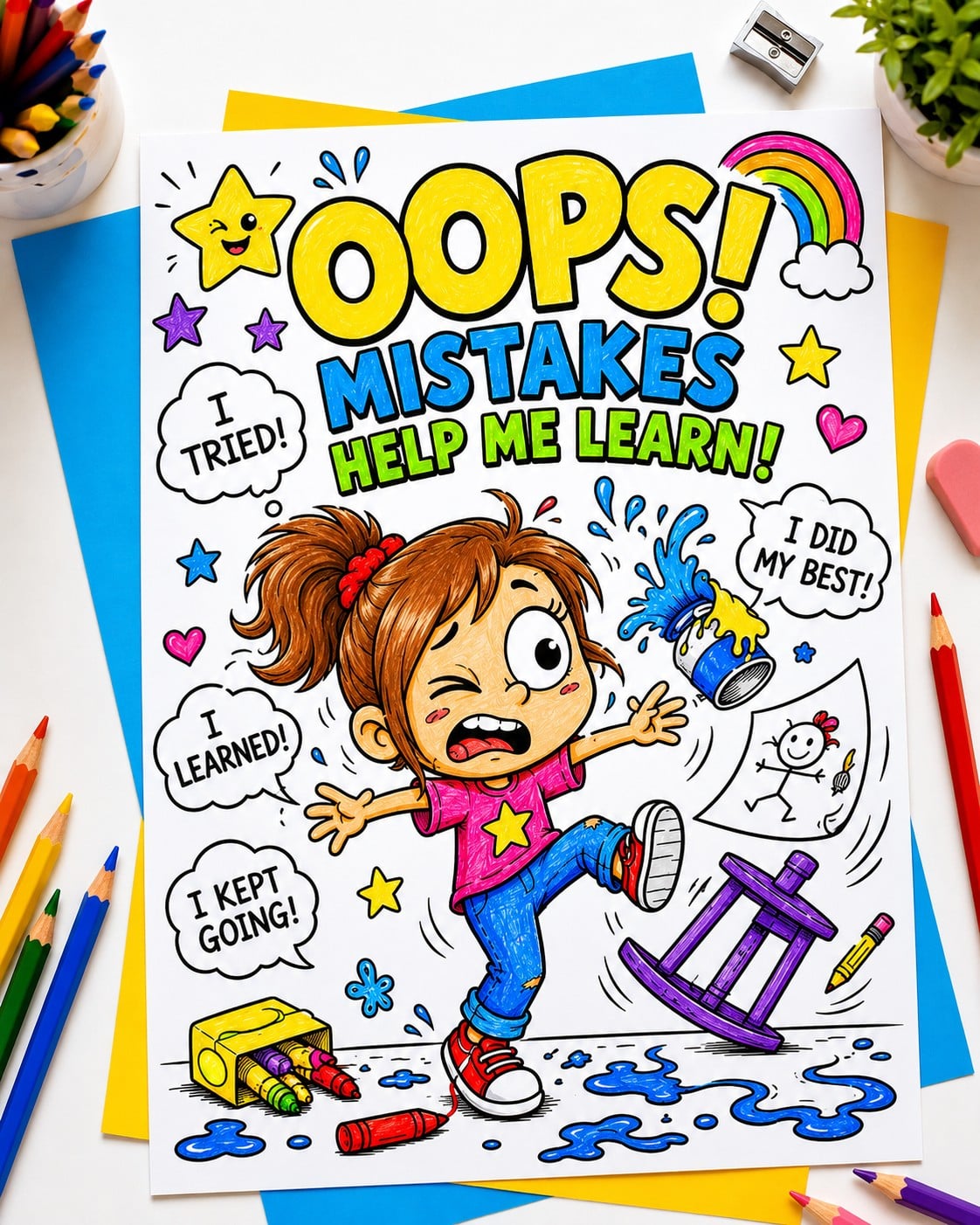Power of Yet Coloring Page (Free Printable Growth Mindset Activity)
