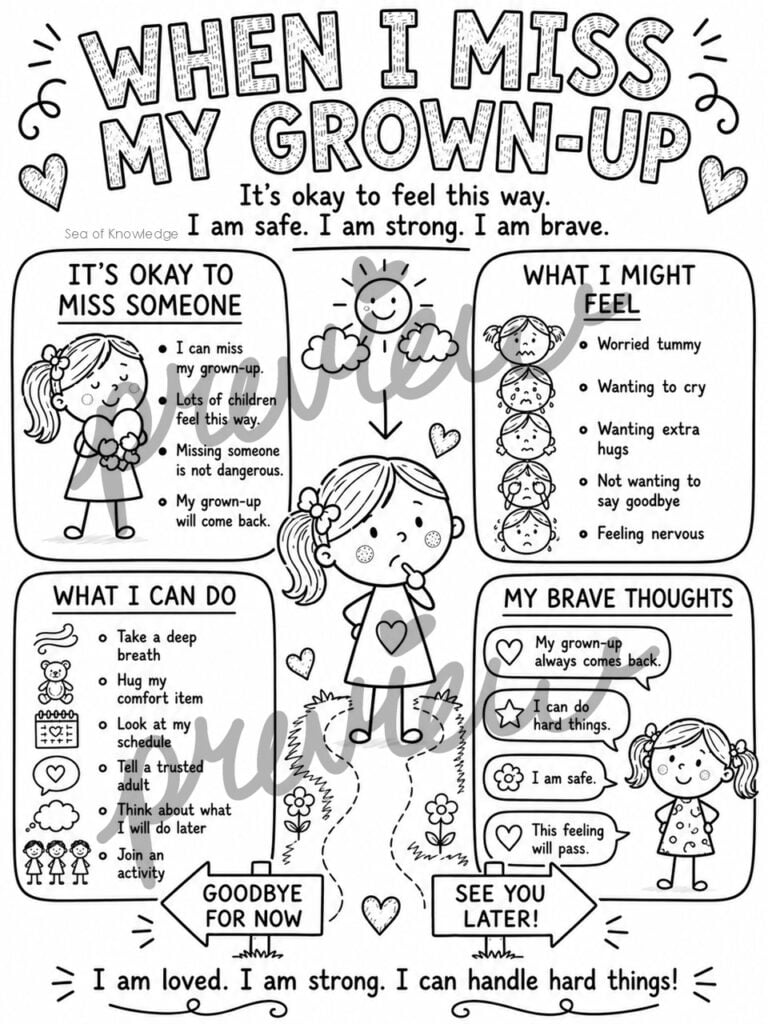Parent guide to separation anxiety with common signs, helpful routines, and practical school drop-off tips.