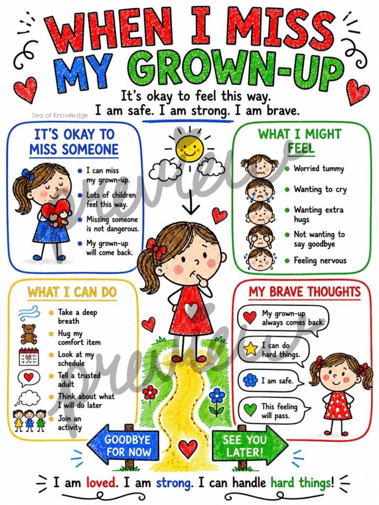 Separation Anxiety Poster for Children: Free Printable Posters and Fact Sheets for Parents