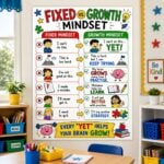 Most kids stay stuck in a fixed mindset. Download FREE Fixed vs Growth Mindset and Power of Yet infographics to build resilience, perseverance, and positive thinking in your classroom.