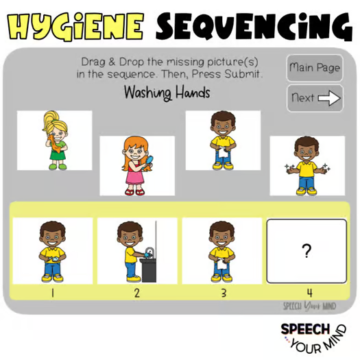 Girl brushing her teeth as part of a personal hygiene social story for young children.