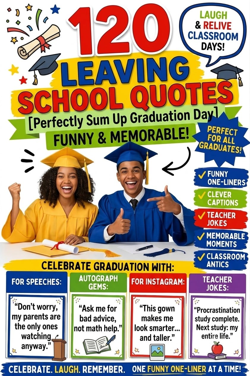 120 Leaving School Quotes Funny One Liners [Perfectly Sum Up Graduation Day]
