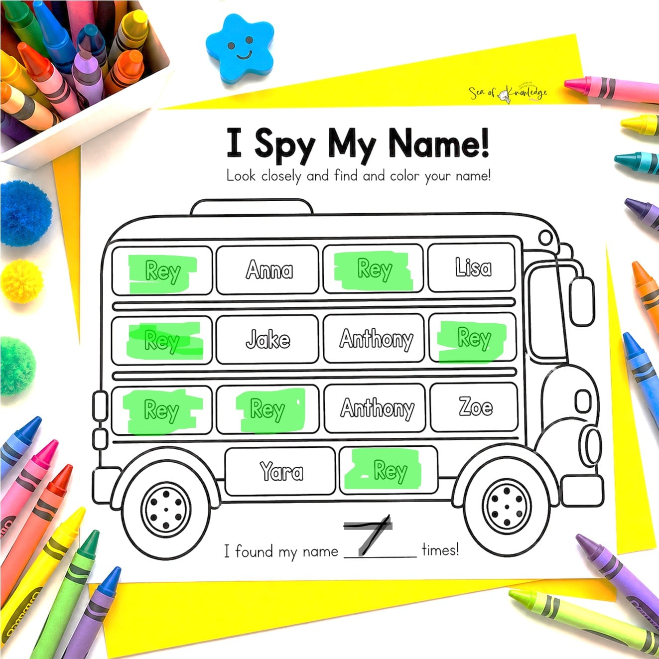 Name Find It Worksheet: A Fun Editable Name Recognition Activity