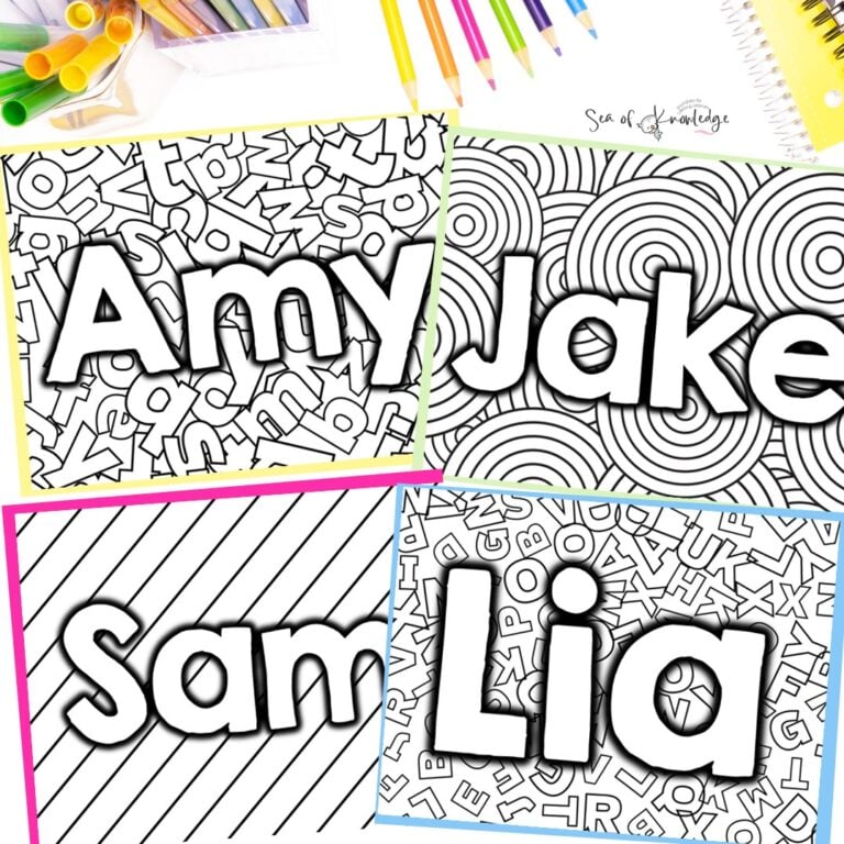 Editable Name Coloring Pages for Fun Name Practice 40+ Editable Pattern Mats