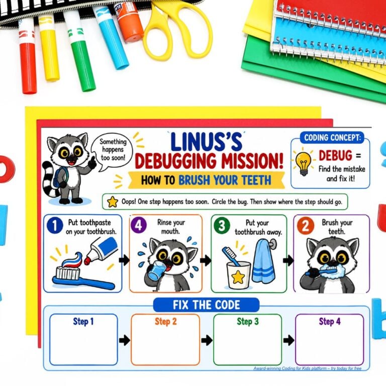 Coding Activities for Kindergarten: Easy Ways to Start Without Screens [Free Sequencing Mats]