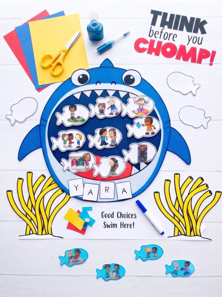 Shark Week Activities SEL Craft: A Fun Way to Talk About Good Choices