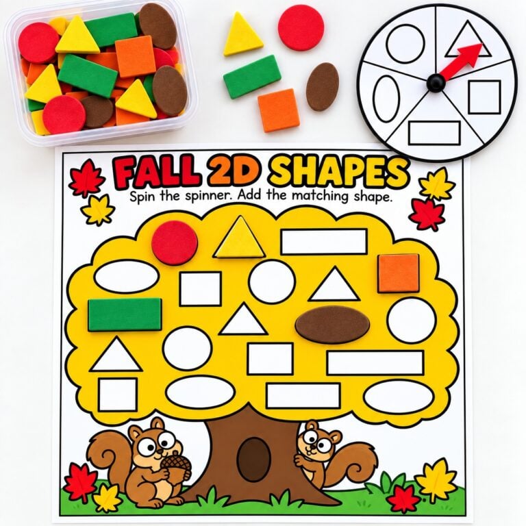 Fall 2D Shape Matching Activity for Hands-On Math Practice