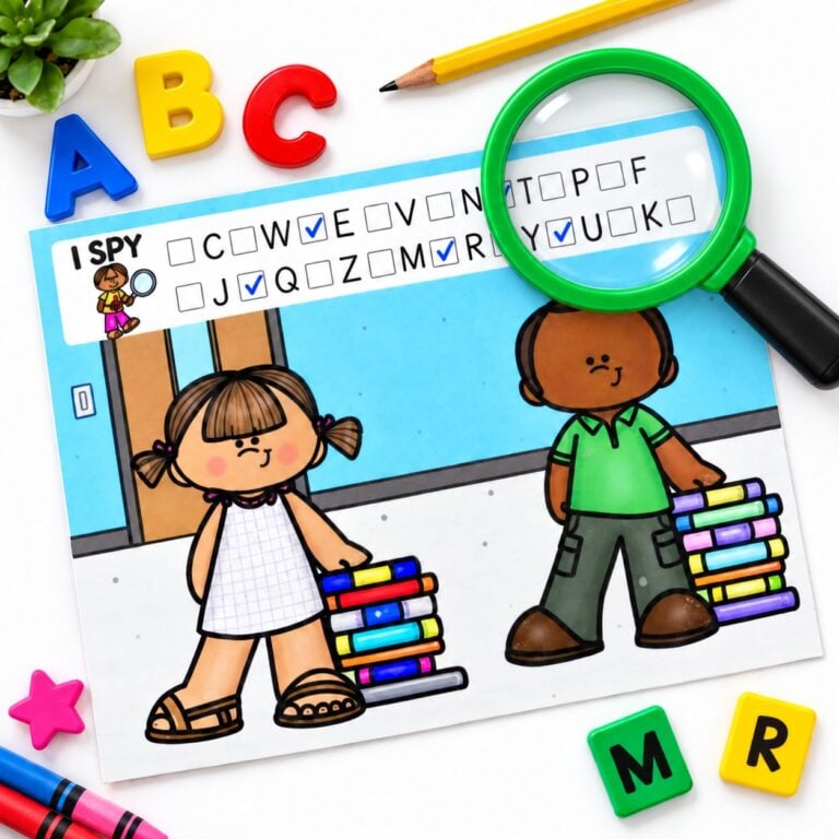 Letter I Spy Activity for Fun Fall Alphabet Practice [Cutest No Prep Mats]