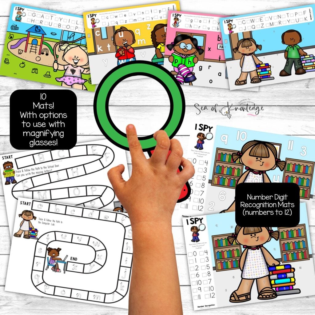 Preschool letter recognition activity with colorful alphabet props