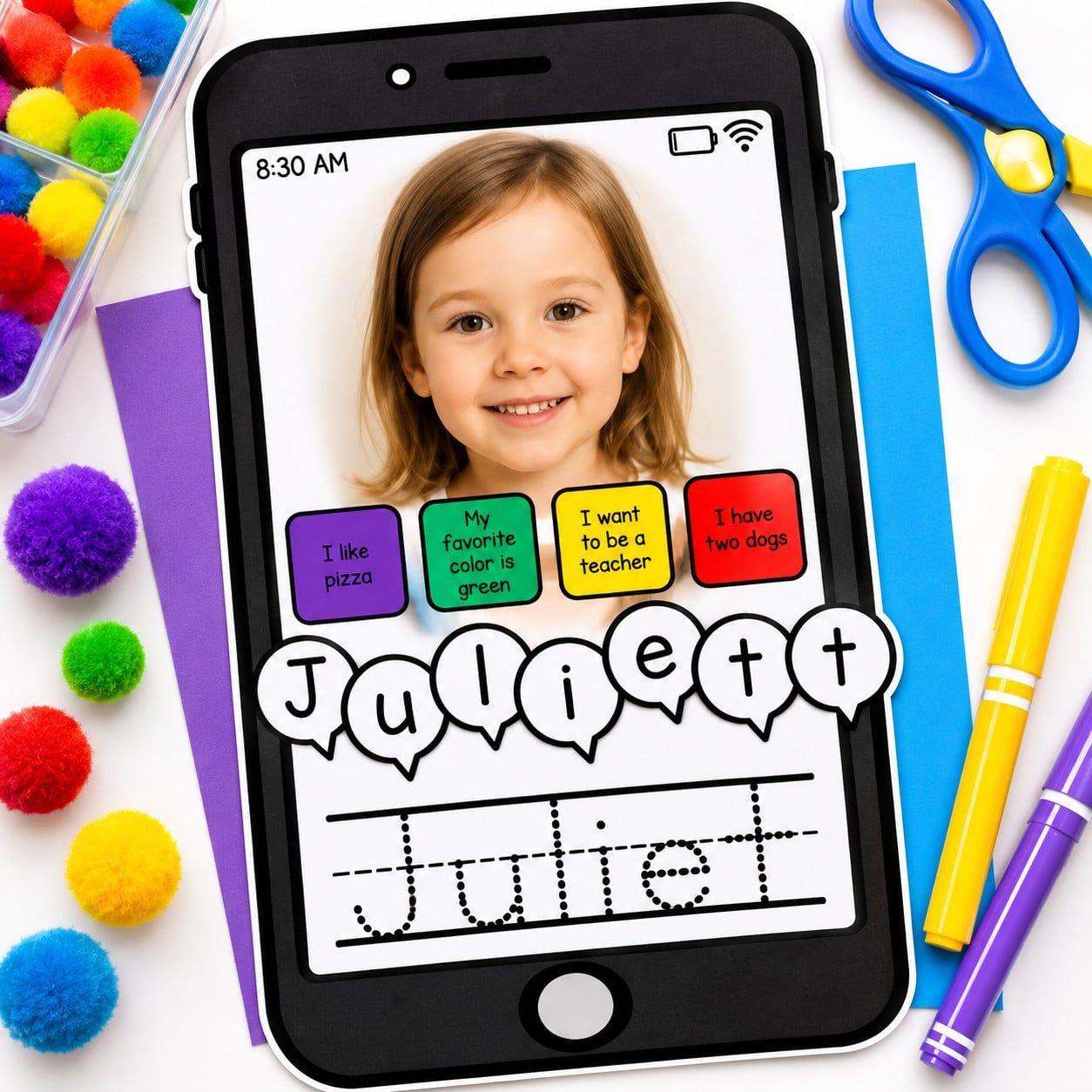 Boring Name Practice? Try This Selfie Name Craft + Juice Box Name Craft Instead!