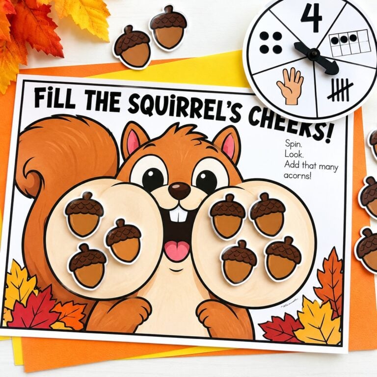 Fall Subitizing Activities for Numbers 1–10 [Cutest Fall Game Mats]