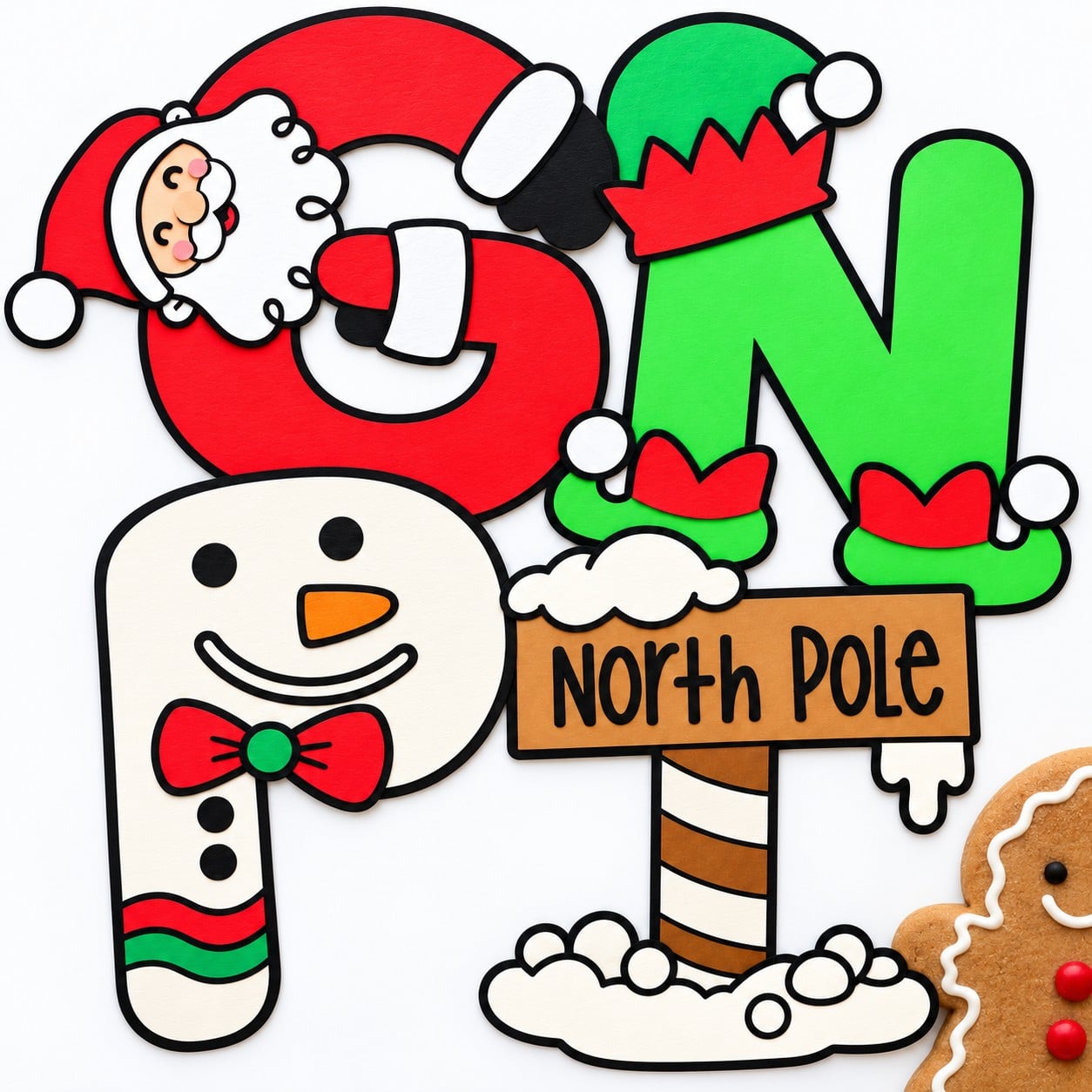 Free Christmas A to Z letter crafts printable activity examples