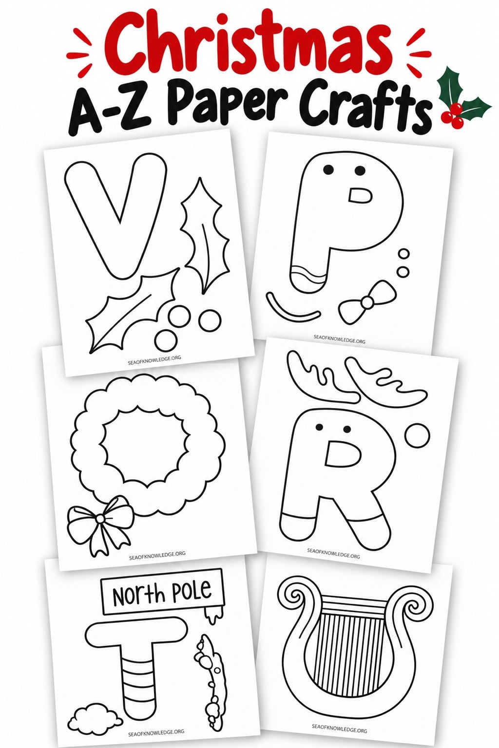 Easy Christmas alphabet craft ideas using printable letter templates