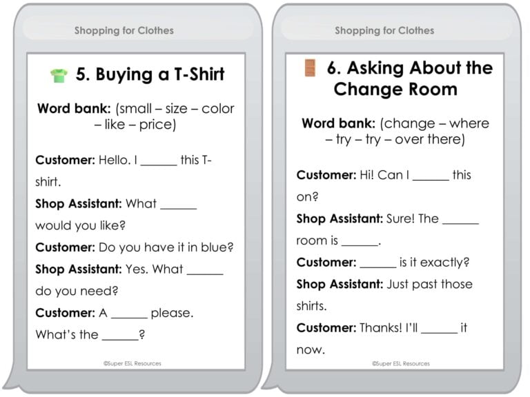 Shopping Conversation Scripts: Life Skills 3