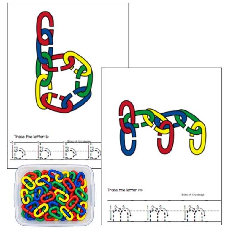 Lowercase Alphabet Plastic Chain Task Cards