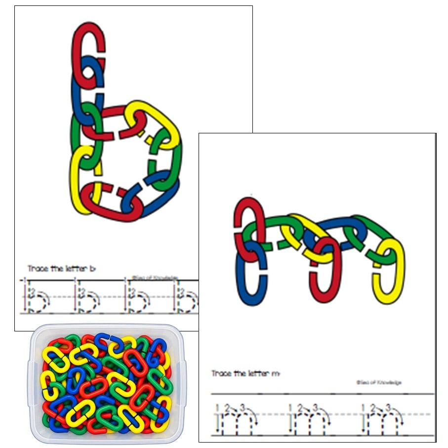 Lowercase Alphabet Plastic Chain Task Cards