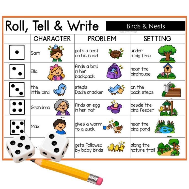 Roll a Story April Bugs Insects Spring Creative Writing Activity