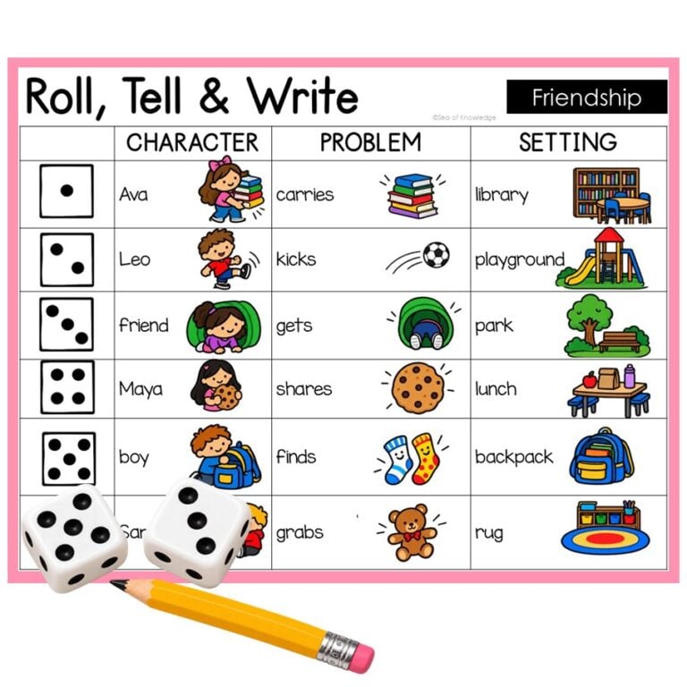February Roll a Story Writing Boards